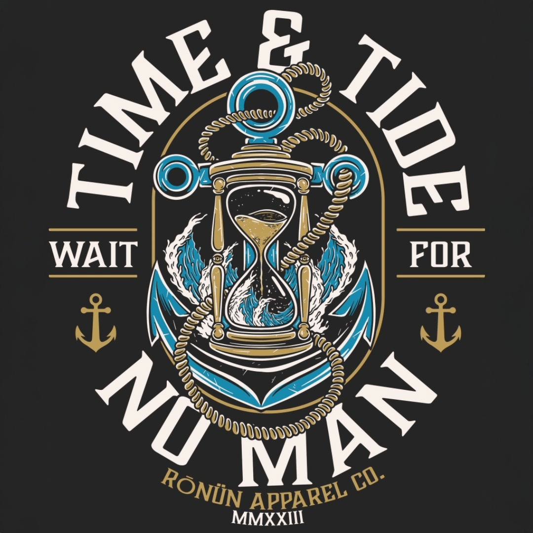 Time & Tide Tee - Black - RŌNÜN