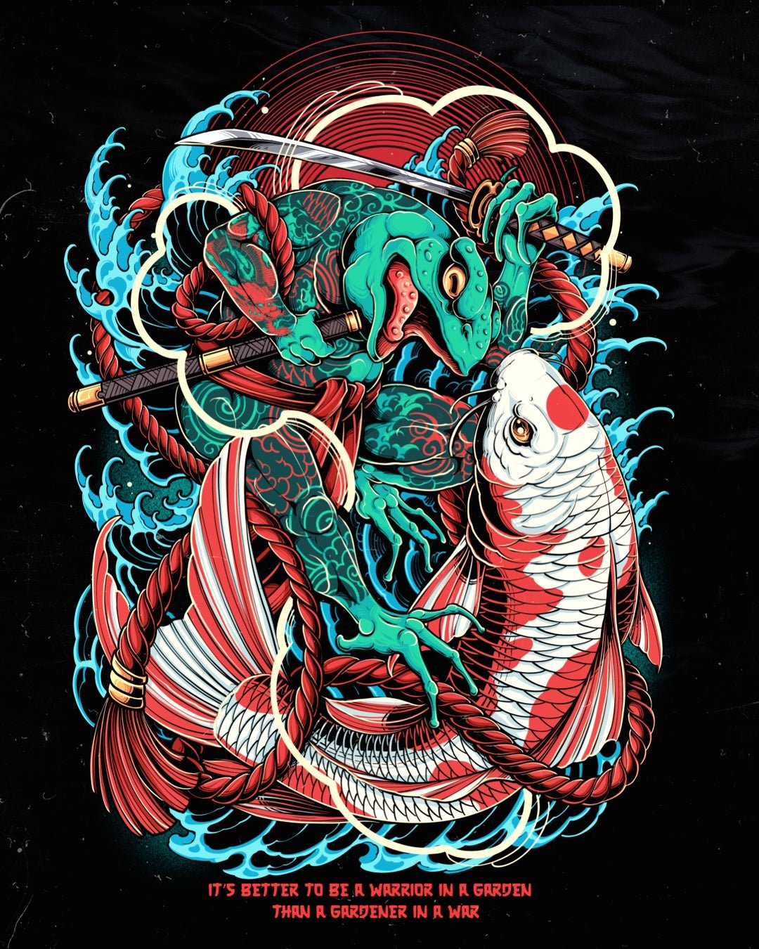 Warrior In A Garden Tee - Black - RŌNÜN